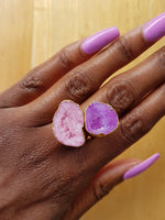 YAA YAA LONDON Candy Colour 'Duo' Gemstone Gold Ring