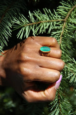 YAA YAA LONDON Green Bean Gemstone Ring