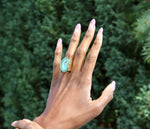 YAA YAA LONDON 'MEGA' Semi Precious Stone Gold Statement Ring