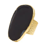'ULTRA MEGA' Black Gemstone Gold Statement Ring