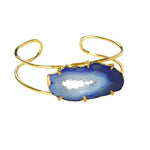 Cobalt Blue Gemstone ‘Deep Love’ Gold Cuff Bracelet