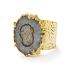 YAA YAA LONDON Grey Black 'Solar Power' Statement Ring