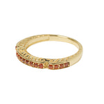 Jeweled Stacking Gold Ring - Orange Zircon