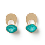 ‘Quietly Confident’ Green Agate Crystal Gold Earrings