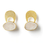 ‘Quietly Confident’ White Agate Crystal Gold Earrings