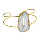 Natural White Gemstone 'Summer Love' Cuff Bracelet