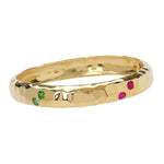Luxury Rainbow Jewel Gold Textured Bangle