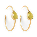 ‘Spring Life’ Yellow Gemstone Hoop Earrings
