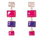 YYL LUXE Rose Gold 'Tropical Jewel' Statement Earrings