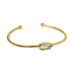 Quiet Luxury Irregular Crystal Gold Bangle