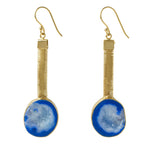 Blue Geode Drop Gemstone Earrings
