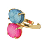 Colour Pop Lux Druzy Agate Adjustable Ring