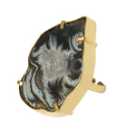 Quiet Luxury Druzy Swirl Gold Adjustable Ring