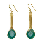 Green Geode Drop Gemstone Earrings