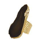 'ULTRA MEGA' Dark Brown Gemstone Gold Statement Ring