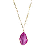 'Chunky And I Like It' long gemstone Magenta pendant necklace