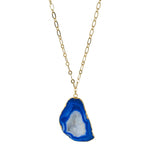'Chunky And I Like It' long gemstone Blue pendant necklace