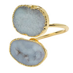 Natural White 'Duo' Semi-precious Stone Ring