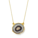 YYL LUXE Black Grey 'Solar Power' Gold Vermeil Necklace