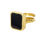 YYL LUXE 'Night Feed' Black Onyx Gold Vermeil Ring