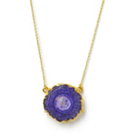 YYL LUXE Purple 'Solar Power' Gold Vermeil Gemstone Necklace