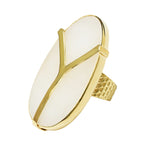 White Agate YAA YAA Adjustable Gemstone Ring