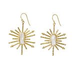 Irregular Pearl Gold Sparkle Statement Earrings