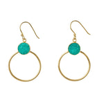 Colour Pop Green Druzy Gold Hoop Earrings