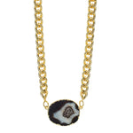 'MEGA' Black Gemstone Chunky Gold Necklace