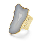 'ULTRA MEGA' Natural White Gemstone Gold Statement Ring