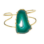 Green Gemstone Summer Love Cuff Bracelet (vertical)