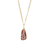 'ULTRA' Caramel Agate Long Gold Pendant Necklace
