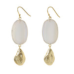 ‘Hold The Baby’ White Grey Agate Statement Earrings