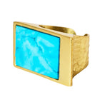 YYL LUXE 'Confidence' Turquoise Gemstone Gold Vermeil Ring