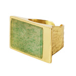 YYL LUXE 'Confidence' Green Quartz Gemstone Gold Vermeil Ring