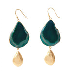 ‘Hold The Baby’ Green Agate Statement Earrings