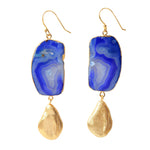 ‘Hold The Baby’ Blue Agate Statement Earrings