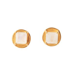 'New Mama' Gold Vermeil Moonstone Stud Earrings