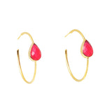 ‘Spring Life’ Hot Pink Gemstone Hoop Earrings