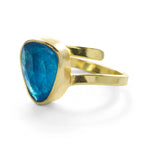 YYL LUXE Blue Neon Apatite Adjustable 'Pinky Ring'