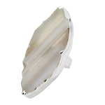 Sterling Silver 'GRANDE' White Ivory Gemstone Adjustable Ring