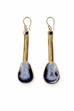 Black Geode Drop Gemstone Earrings