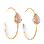 ‘Spring Life’ Soft Pink Gemstone Hoop Earrings