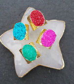 YAA YAA LONDON 'Crystal Crush' Gold Statement Ring