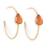 ‘Spring Life’ Orange Gemstone Hoop Earrings