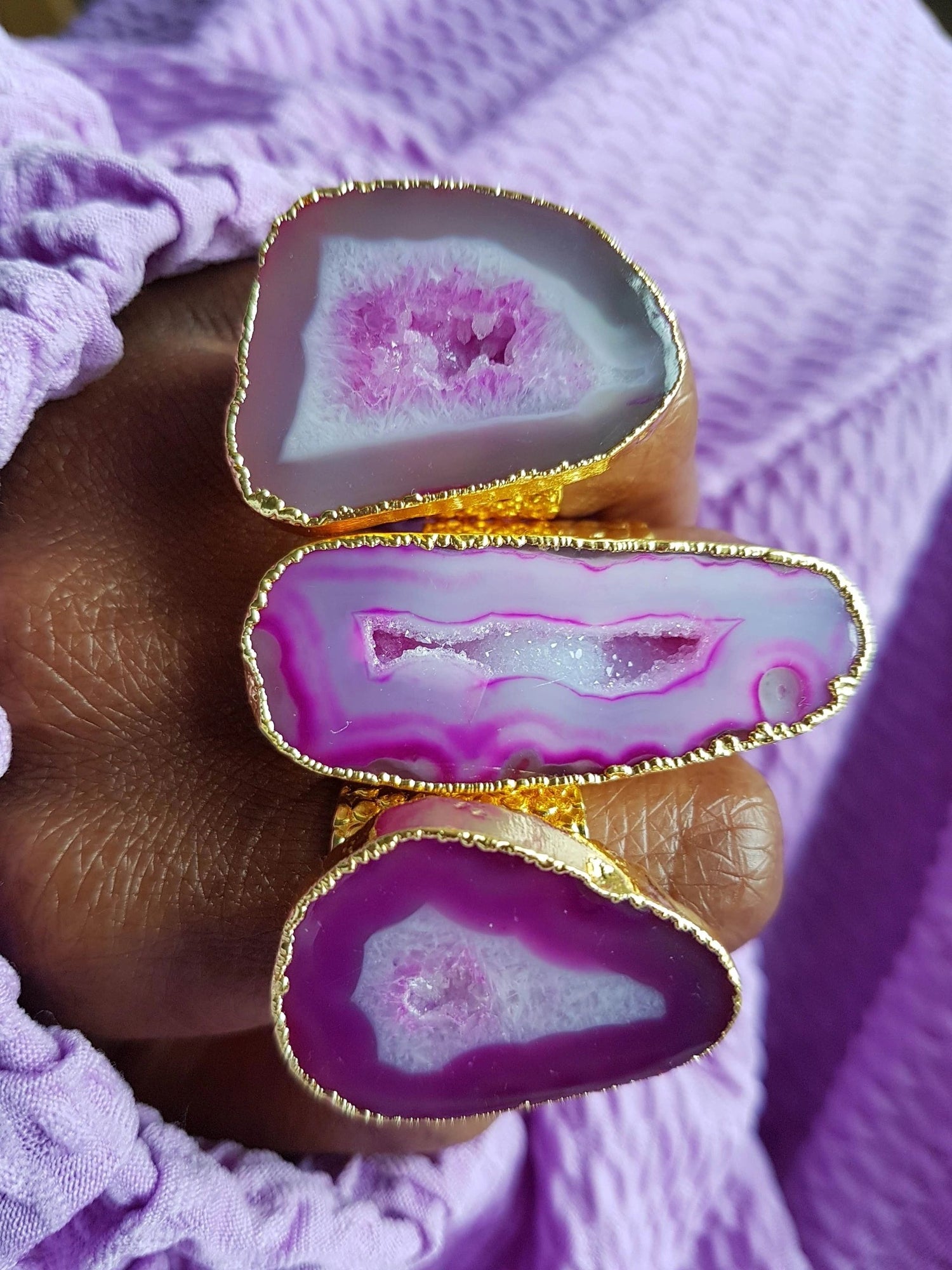 SAMPLE SALE 'MEGA' Berry Crush Semi Precious Stone Gold Statement Ring