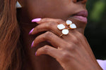 Natural White Druzy Colour Pop Gemstone Ring