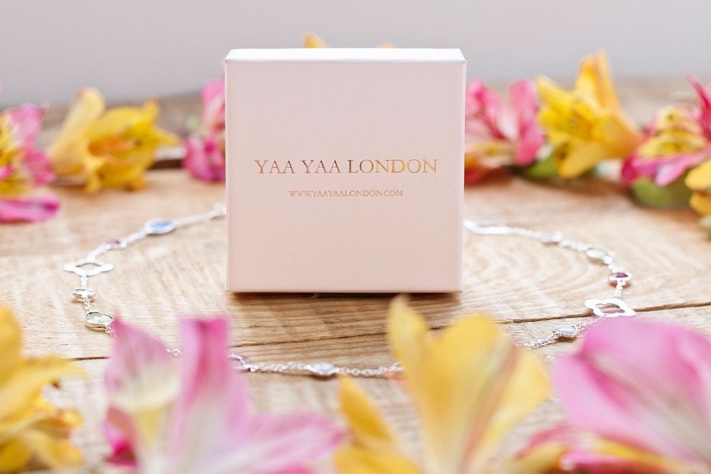YAA YAA LONDON 'MEGA' Ocean Blue Semi Precious Stone Gold Statement Ring