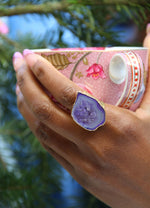 YAA YAA LONDON 'MEGA' Semi Precious Stone Gold Statement Ring