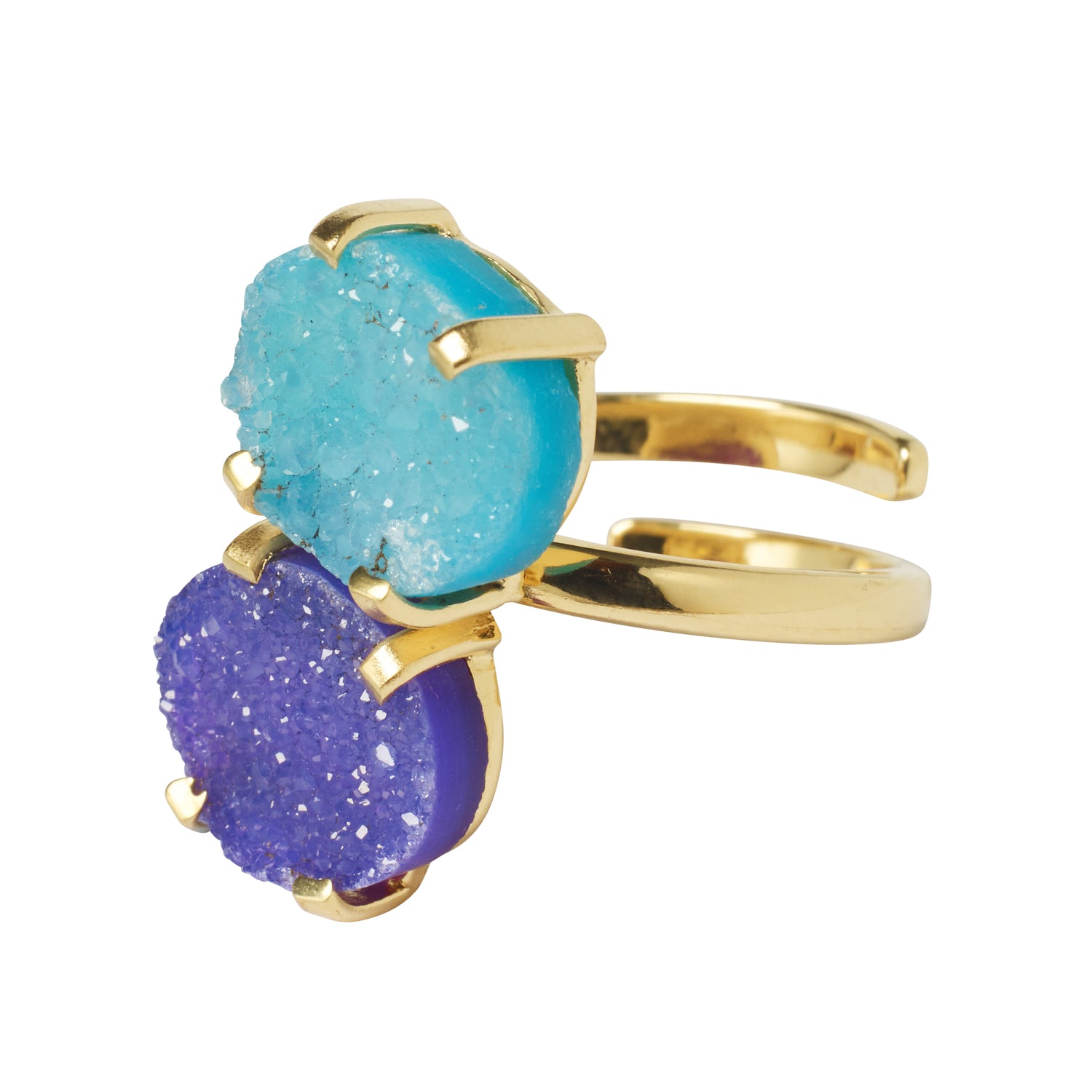 Colour Pop Lux Adjustable Ring - Blue/Purple